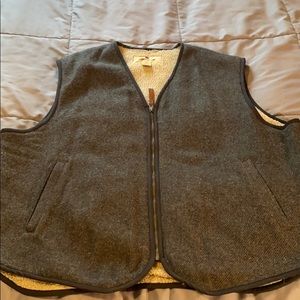 Wool rich fleece lined wool vest.
